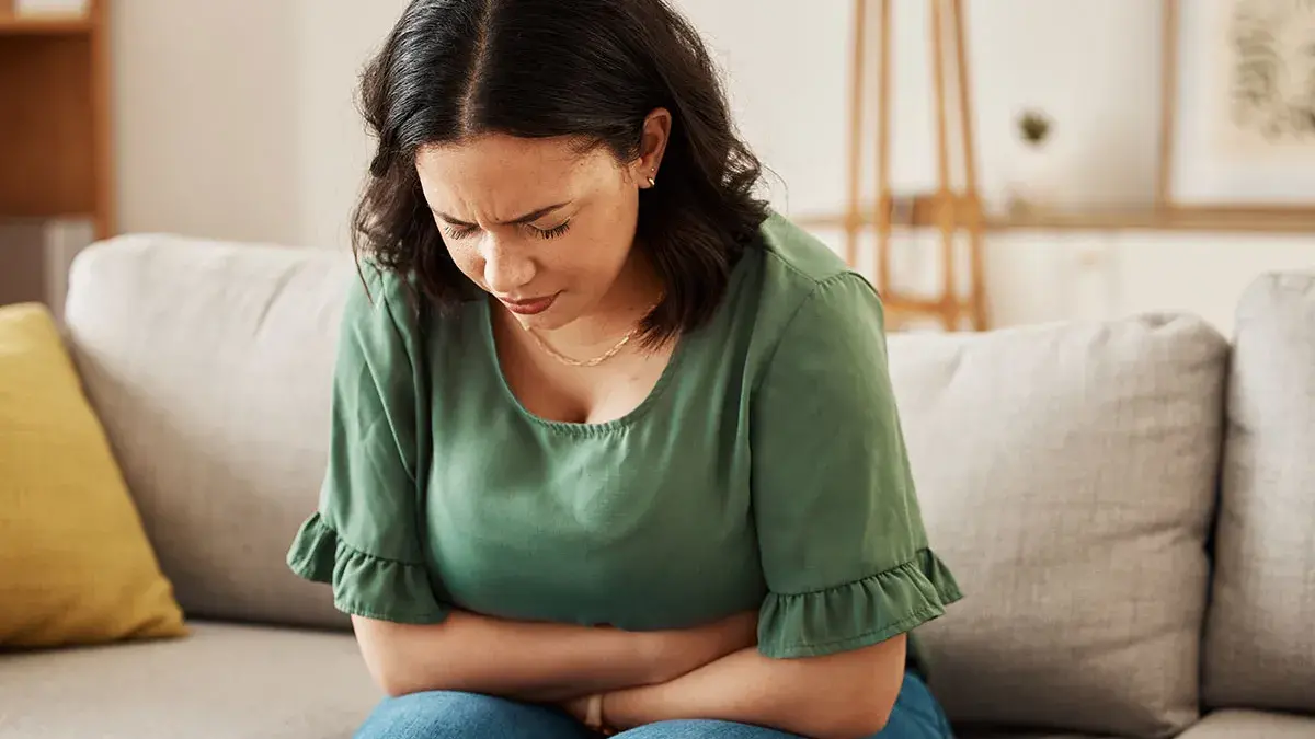 Woman suffering from endometriosis