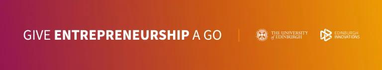 Ograne background with text 'give entrepreneurship a go' 