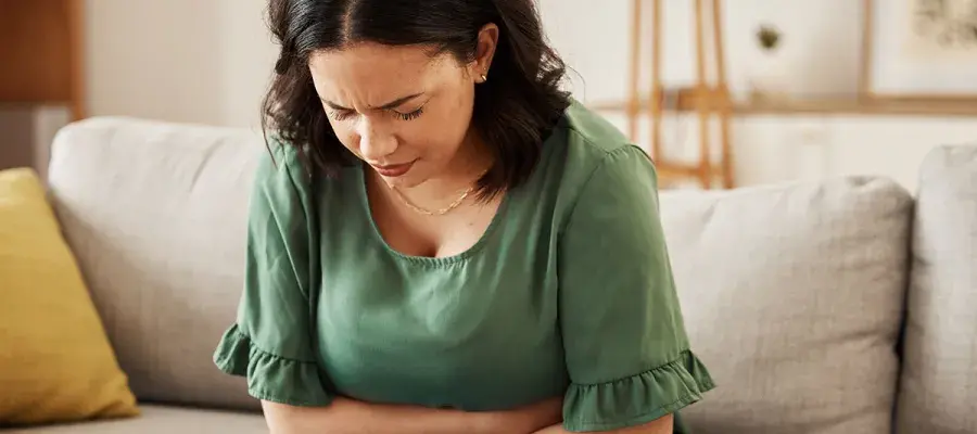 Woman suffering from endometriosis