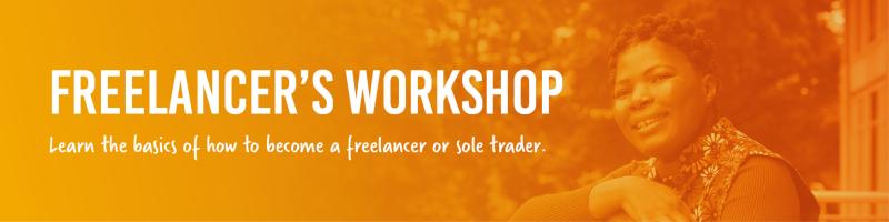 Women smiling with the text 'Freelancer's Workshop' 