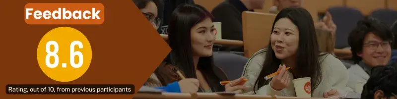 Event rating from previous participants: 8.6 out of 10. 